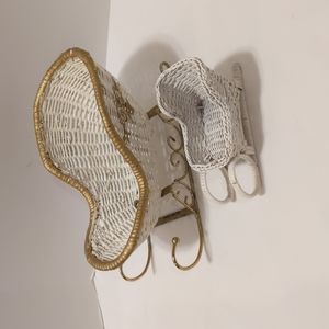 Wicker Sleighs White Decorative Set of 2 Vintage
